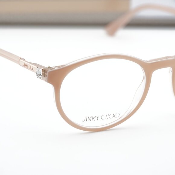 Jimmy Choo JC272 08XO 00 Round 49mm Eyeglasses - Pink on Crystal - Picture 9 of 11